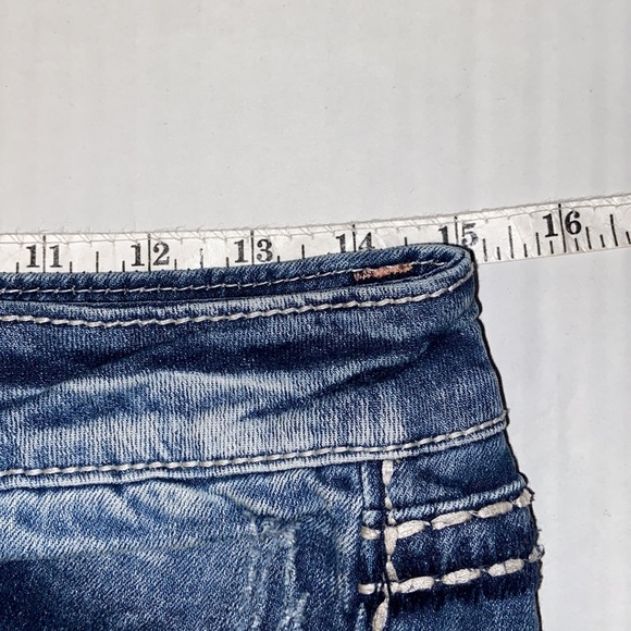 Miss Me Easy Shorts Size 26 Distressed Denim Blue Jean Shorts - Picture 5 of 12